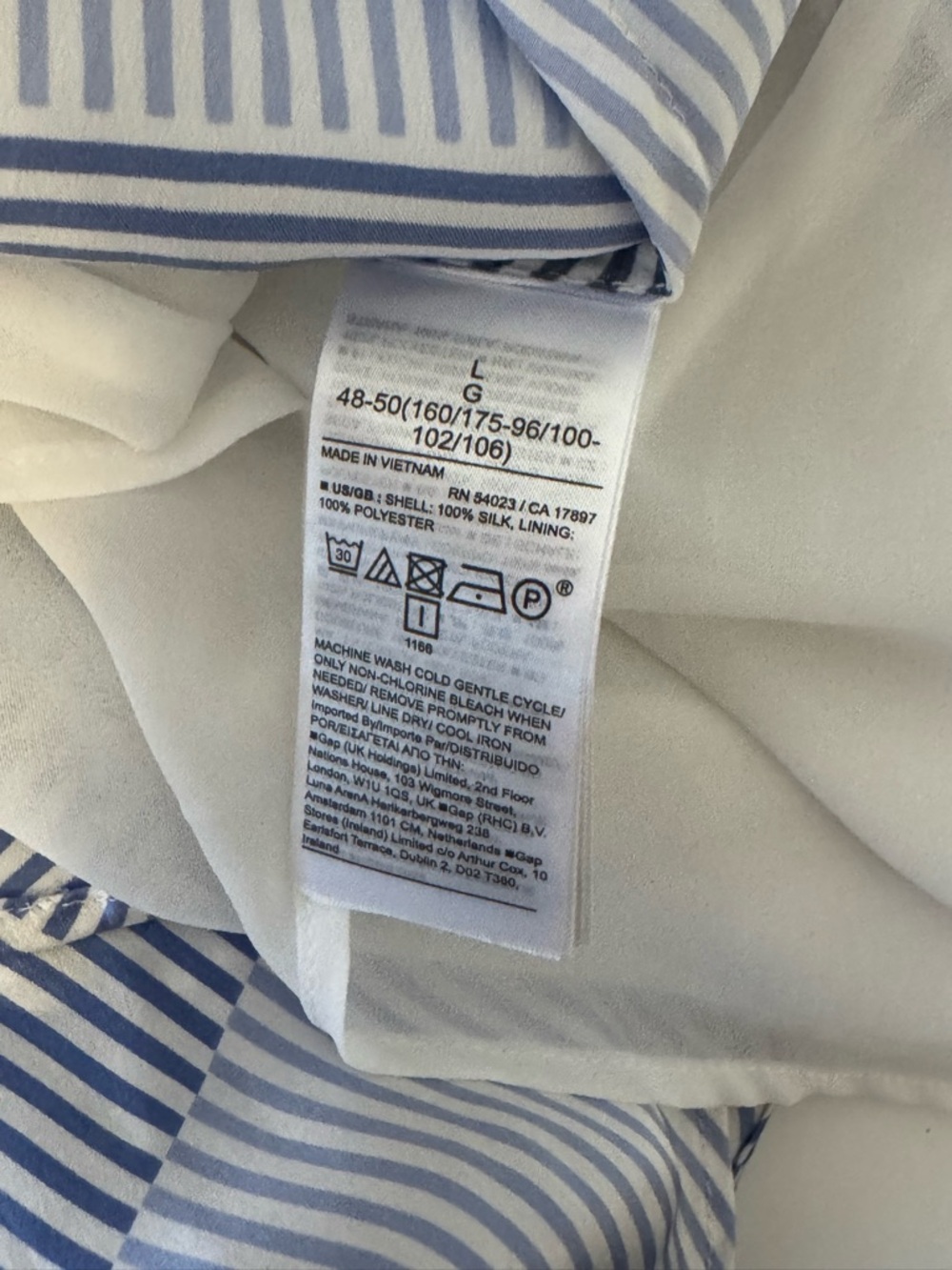 Banana Republic White Trapeze and Blue Geometric Halter 100% Silk Mini Dress - Picture 9 of 10